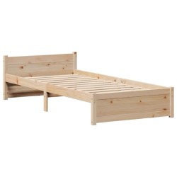 Cadre de lit sans matelas 100x200 cm bois massif de pin 
