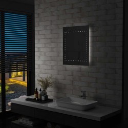 Miroir mural à LED pour salle de bains 50x60 cm 