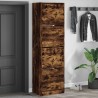 Armoire à chaussures 4 tiroirs rabattables chêne 60x42x204 cm 