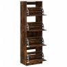 Armoire à chaussures 4 tiroirs rabattables chêne 60x42x204 cm 