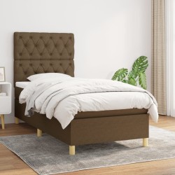 Sommier à lattes de lit avec matelas Marron foncé 80x200 cm 