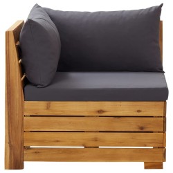 Canapé d'angle sectionnel 1 pc et coussins Bois d'acacia massif 
