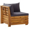 Canapé d'angle sectionnel 1 pc et coussins Bois d'acacia massif 