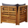 Canapé d'angle sectionnel 1 pc et coussins Bois d'acacia massif 