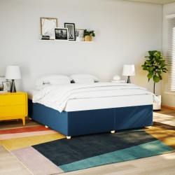 Cadre de lit sans matelas bleu 200x200 cm tissu 