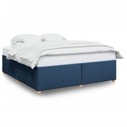 Cadre de lit sans matelas bleu 200x200 cm tissu 