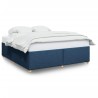 Cadre de lit sans matelas bleu 200x200 cm tissu 