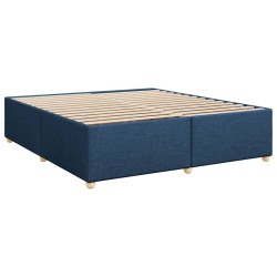 Cadre de lit sans matelas bleu 200x200 cm tissu 