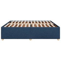 Cadre de lit sans matelas bleu 200x200 cm tissu 