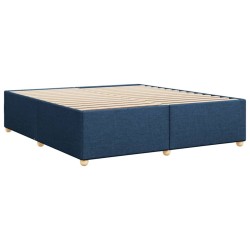 Cadre de lit sans matelas bleu 200x200 cm tissu 