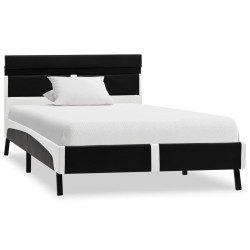 Cadre de lit avec LED sans matelas noir similicuir 90x200 cm 