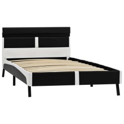 Cadre de lit avec LED sans matelas noir similicuir 90x200 cm 