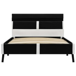 Cadre de lit avec LED sans matelas noir similicuir 90x200 cm 
