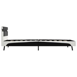 Cadre de lit avec LED sans matelas noir similicuir 90x200 cm 