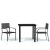 Ensemble à manger de jardin 3 pcs Gris 