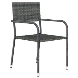 Ensemble à manger de jardin 3 pcs Gris 