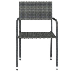Ensemble à manger de jardin 3 pcs Gris 