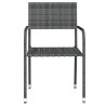 Ensemble à manger de jardin 3 pcs Gris 