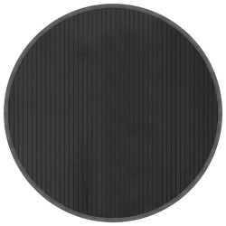 Tapis rond gris 80 cm bambou 