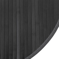 Tapis rond gris 80 cm bambou 