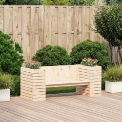 Banc avec jardinières 167,5x60x65 cm bois massif de pin 