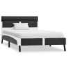Cadre de lit avec LED sans matelas gris similicuir 90x200 cm 
