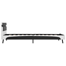 Cadre de lit avec LED sans matelas gris similicuir 90x200 cm 