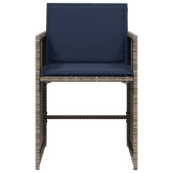 Chaises de jardin avec coussins lot de 4 gris résine tressée 