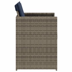 Chaises de jardin avec coussins lot de 4 gris résine tressée 