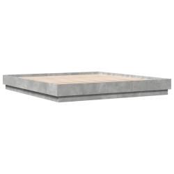 Cadre de lit sans matelas gris béton 200x200 cm 