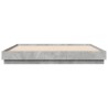 Cadre de lit sans matelas gris béton 200x200 cm 
