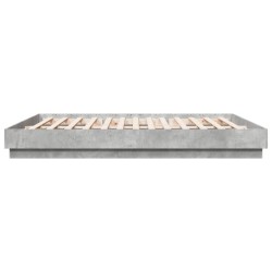 Cadre de lit sans matelas gris béton 200x200 cm 