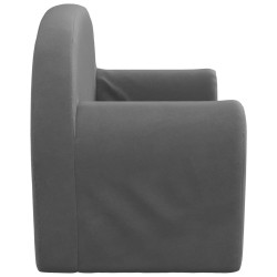 Canapé-lit pour enfants 2 places anthracite peluche douce 