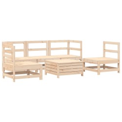 Salon de jardin 6 pcs bois de pin massif 