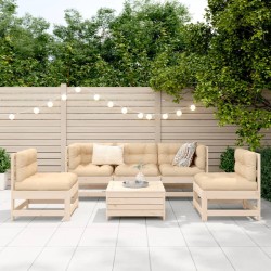 Salon de jardin 6 pcs bois de pin massif 