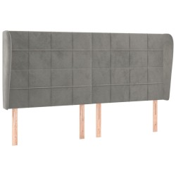 Tête de lit avec oreilles Gris clair 163x23x118/128 cm Velours 
