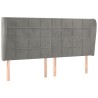 Tête de lit avec oreilles Gris clair 163x23x118/128 cm Velours 