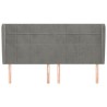Tête de lit avec oreilles Gris clair 163x23x118/128 cm Velours 