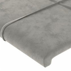 Tête de lit avec oreilles Gris clair 163x23x118/128 cm Velours 