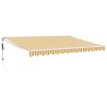 Auvent rétractable automatique jaune et blanc 4,5x3 m 