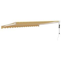 Auvent rétractable automatique jaune et blanc 4,5x3 m 
