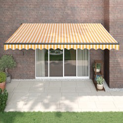 Auvent rétractable automatique jaune et blanc 4,5x3 m 