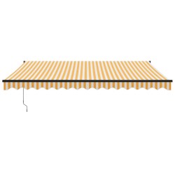 Auvent rétractable automatique jaune et blanc 4,5x3 m 