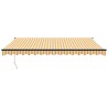 Auvent rétractable automatique jaune et blanc 4,5x3 m 