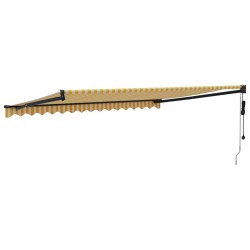 Auvent rétractable automatique jaune et blanc 4,5x3 m 