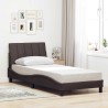 Cadre de lit sans matelas marron foncé 90x200 cm tissu 