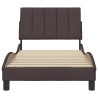 Cadre de lit sans matelas marron foncé 90x200 cm tissu 