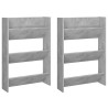 Armoires à chaussures murales 2 pcs Gris béton 60x18x90 cm 