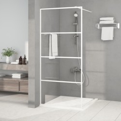 Paroi de douche Blanc 90x195 cm Verre ESG transparent 