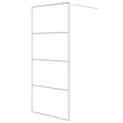 Paroi de douche Blanc 90x195 cm Verre ESG transparent 